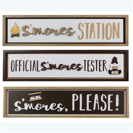 YOUNGS Wood Framed S More Wall Sign, Assorted Color - 3 Piece 11352